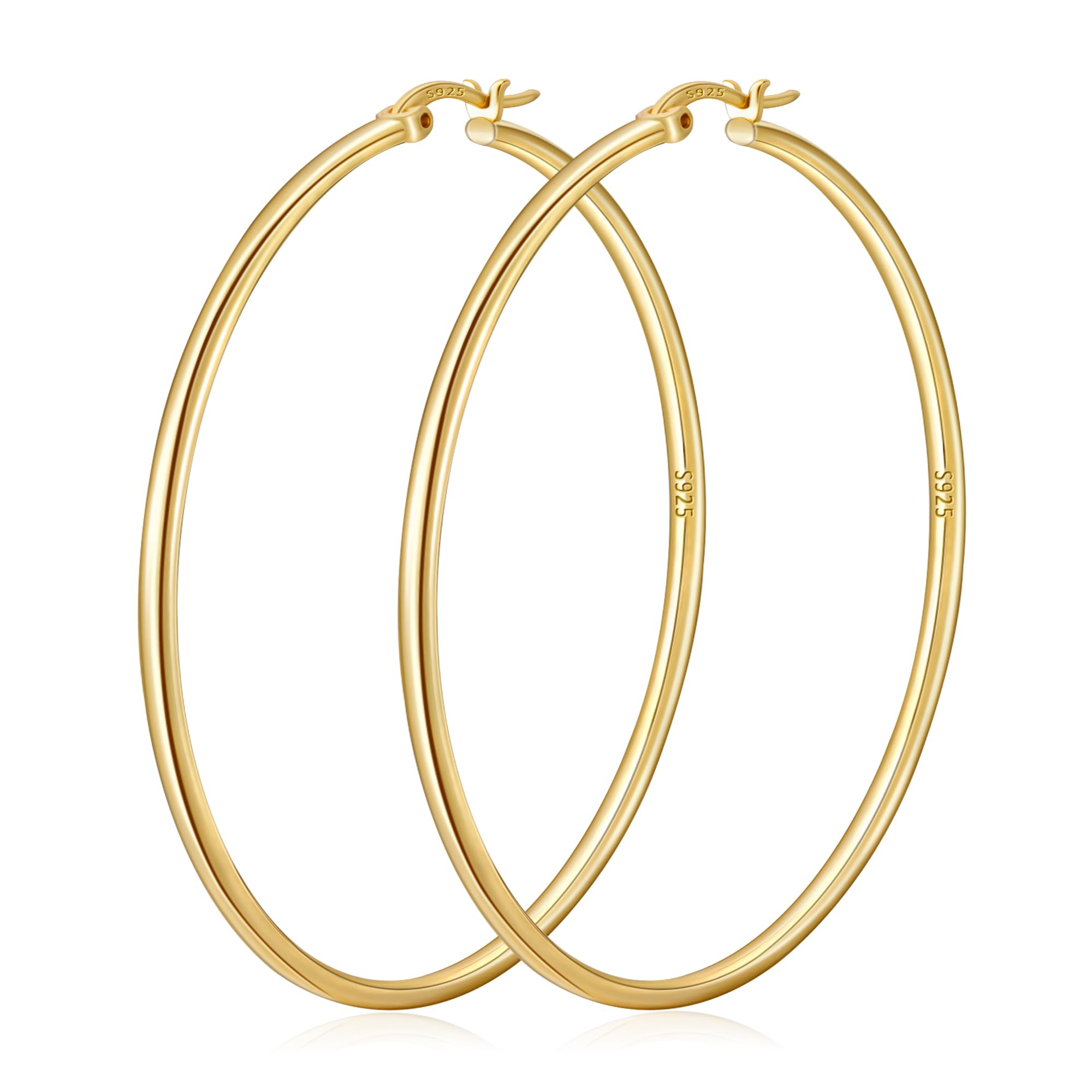DORANA Creolen Gold Ohrringe für Damen Groß Goldene Ohrringe Creolen Hypoallergene Schmuck Ohrringe Big Hoops
