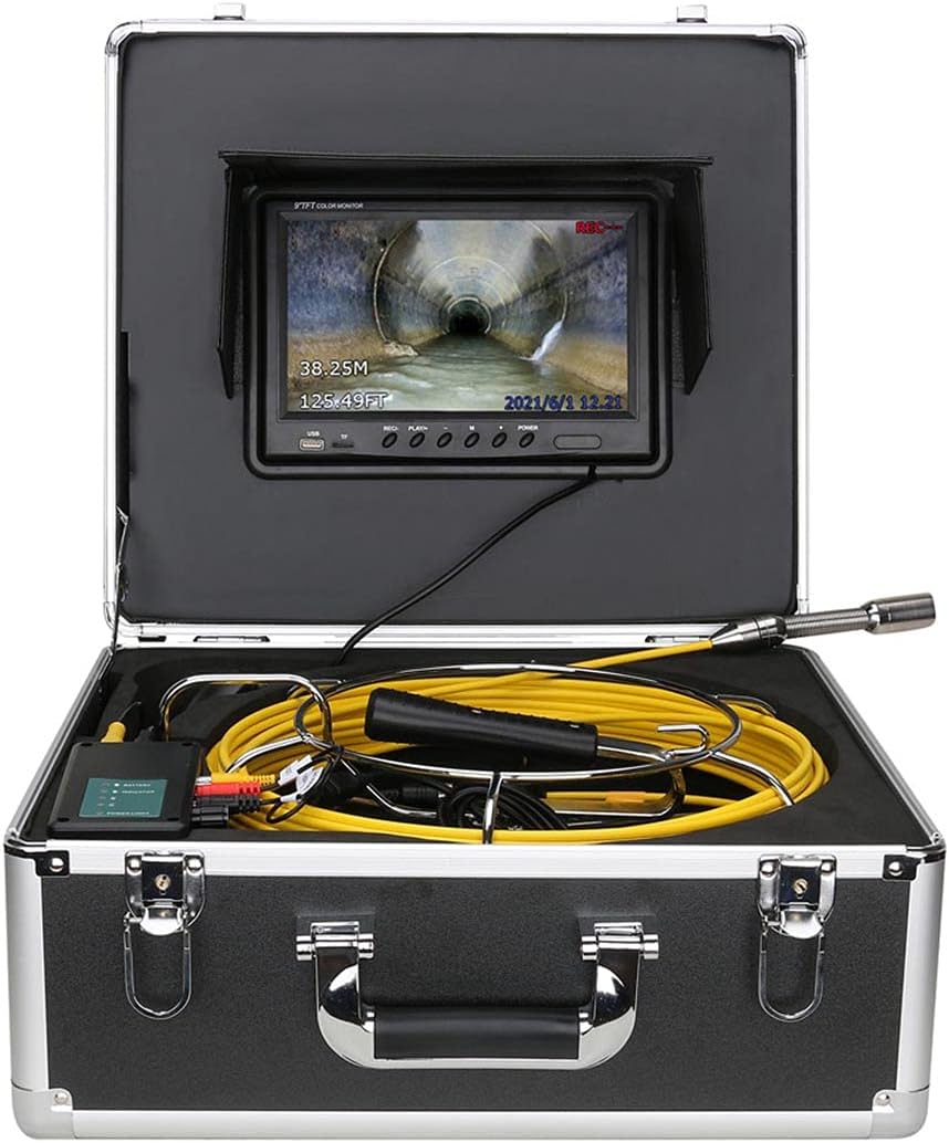 Cable with Meter Counter Sewer Pipe Inspection Cameraa,Drain Sewer Pipeline Industrial Endoscope DVR Video Recording,20M