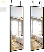 Vista 1 de Edenseelake Paquete de 2 espejos de pared de longitud completa de 14 x 48 pulgadas para dormitorio, sala de estar, color negro