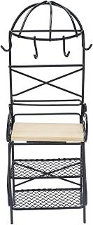 1:12 Miniature Storage Display, Miniature Furniture Wooden Storage Rack Mini Doll Bread Rack Dollhouse Kitchen Furniture Accessories (Black)