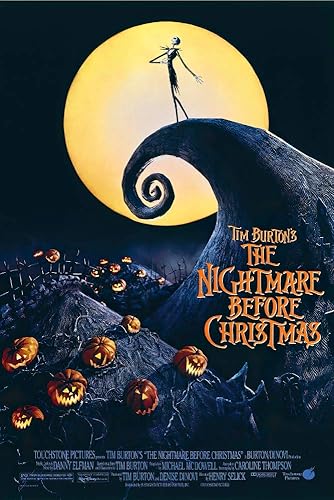 Tim Burton's The Nightmare Before Christmas - Póster de película (estilo regular, color blanco) (tamaño: 24 x 36 pulgadas)