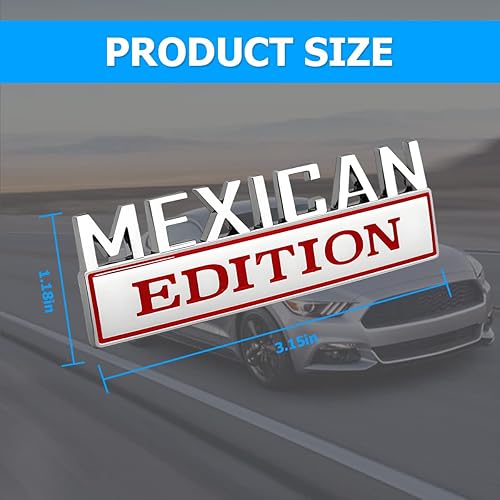 Miniatura 2 de zipelo Emblema de edición mexicana para automóvil, letras 3D de automóvil, calcomanías de material metálico, calcomanías de decoración para