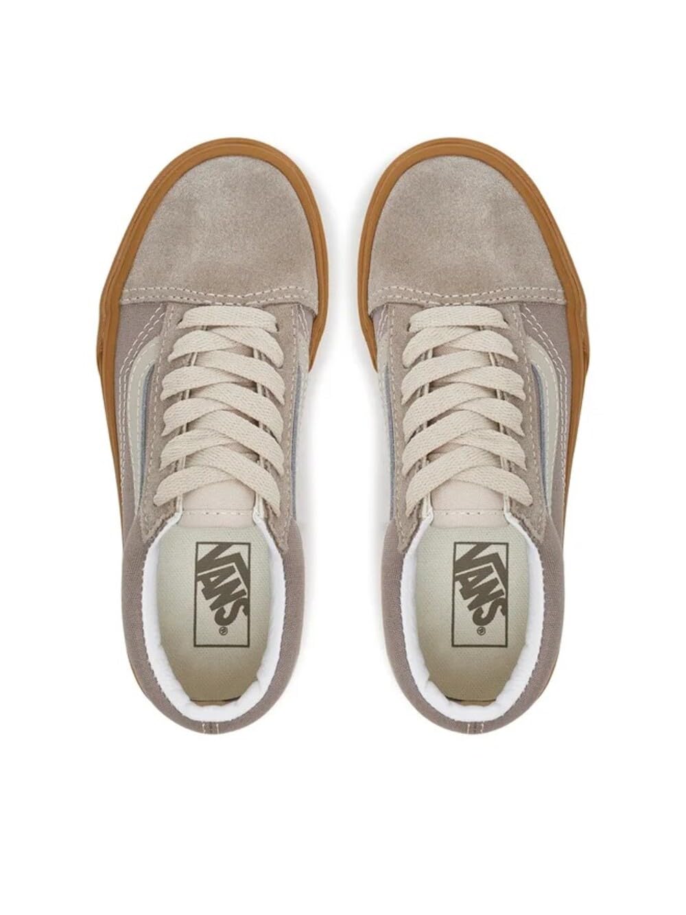 Zapatillas Deportivas para niños Old Skool, Suela de Goma Marrón, Gamuza y Lona Gris, Cordones Beige (Gris, Sistema Tallas Calzado EU, Niño (2-5 años), Números, Mediano, 32)