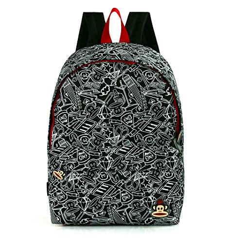 OFFICIAL PAUL FRANK JULIAS MONKEY GRAFFITI FRONT POCKET LARGE BACKPACK BAG NEW