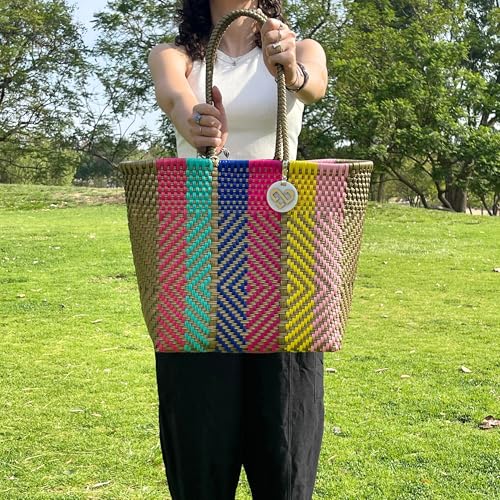Image of MARIA VICTORIA Women's Waterproof Plastic Tote - Medium, Stylish Spring /Summer Bag for Daily Use & Travel