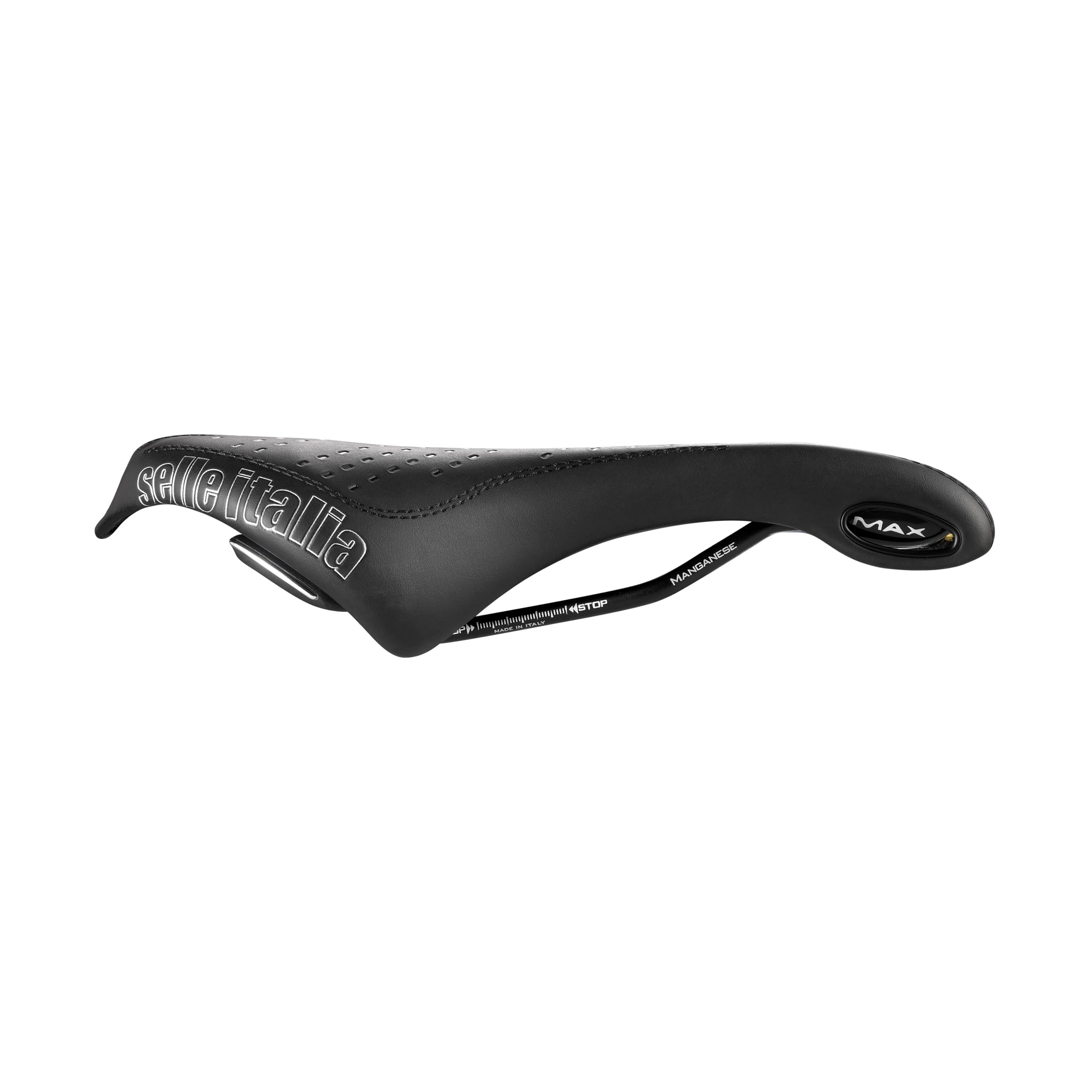 Selle Italia MAX FLITE Gel Flow Racing - Sillín Bicicleta Carretera y MTB, Agujero Anatómico, Máximo Confort, Cuadro Manganeso - Talla L3, Negro