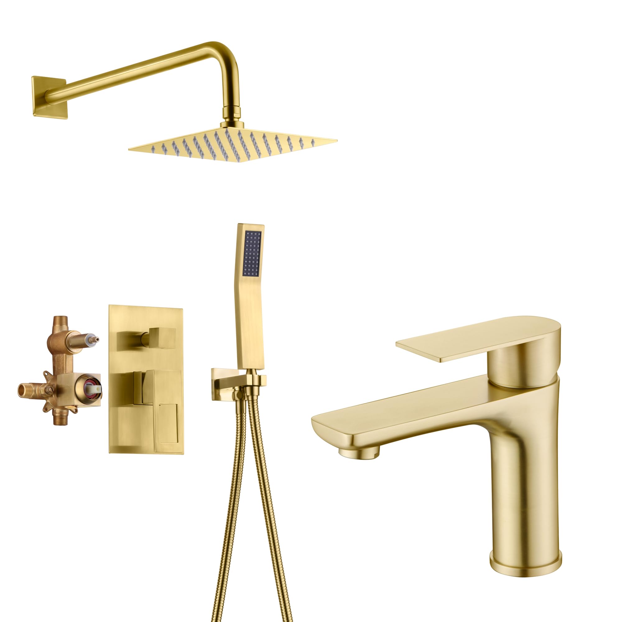 Nfusrxmbk Pressure Balance Shower System S3226bgi-B-8+ Bathroom Sink Faucet S1425-Bg