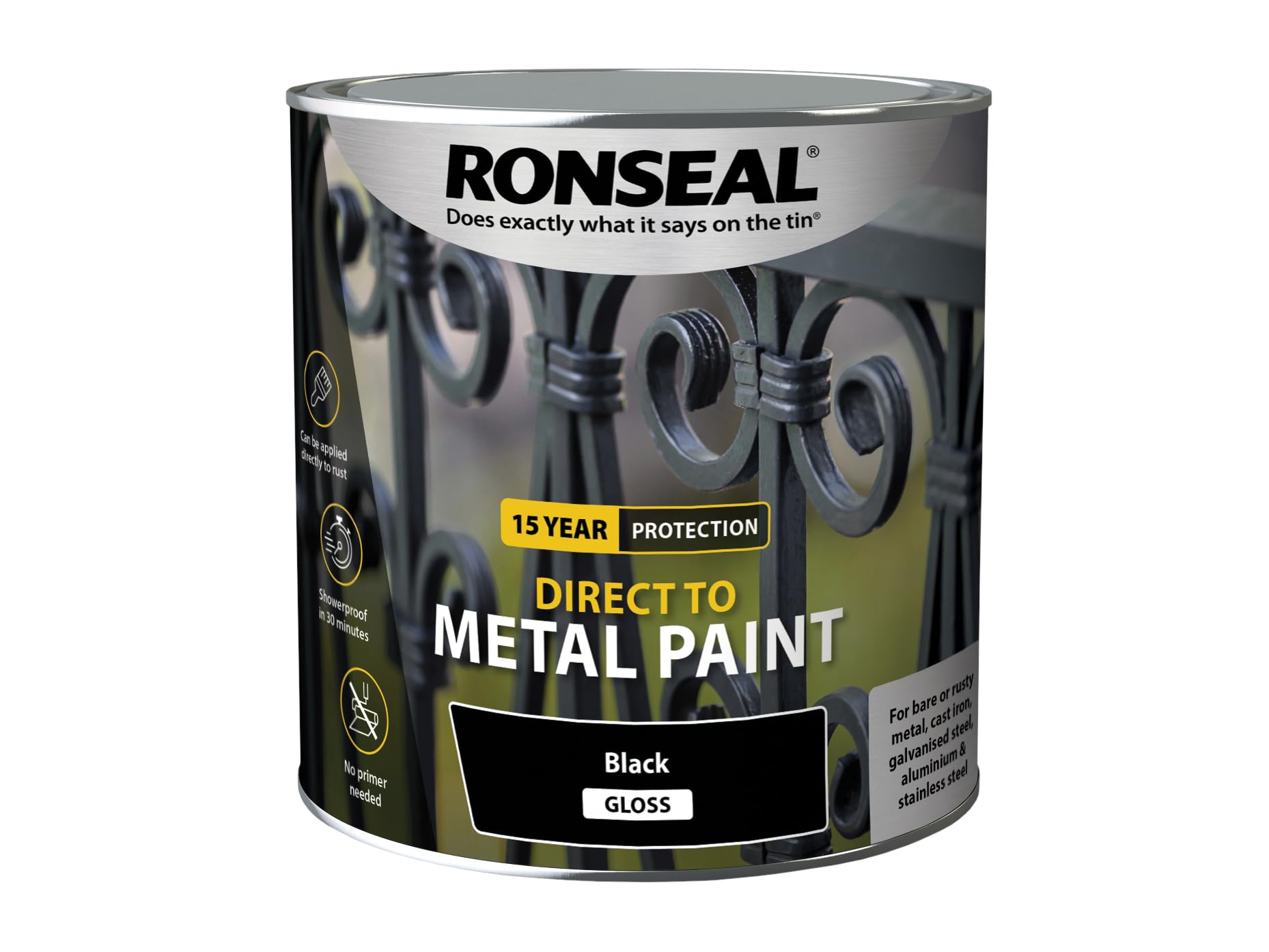 Ronseal Direct to Metal Paint Black Gloss 2.5L