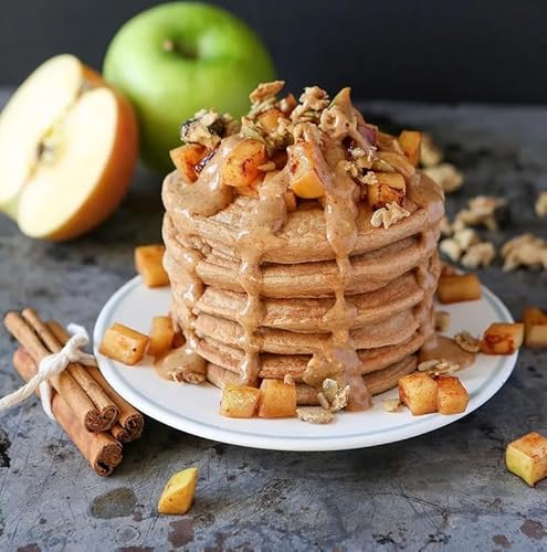 Cleanfoods 21 Kalorien Pfannkuchen l Pancake Apfel-Zimt Geschmack l 425g = 32 Pfannkuchen l 21 Kalorien pro Pancake l Konjak/Konjac Glucomannan l Zubereitung in 2 Minuten