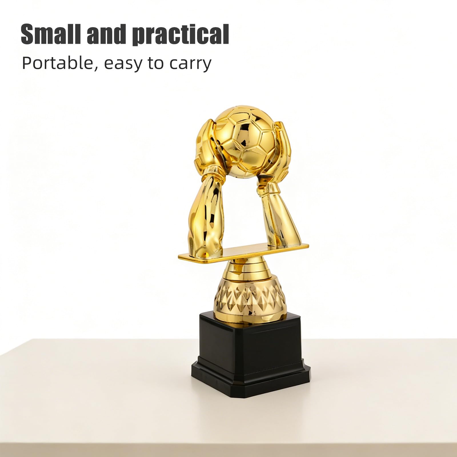 di Calcio per Bambini - Trofei Premio in plastica Dorata per competizioni Sportive, Mini Coppa di Calcio per Eventi calcistici scolastici o di Gioco, 20 cm