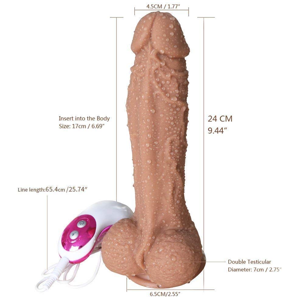-24Cm Vibratóre Morbido Dǐldó Reale Di Silicone con Ventosa 𝗣Éne Realistico Vibratóri Sessuali 𝗣Er Donna King Cǒck