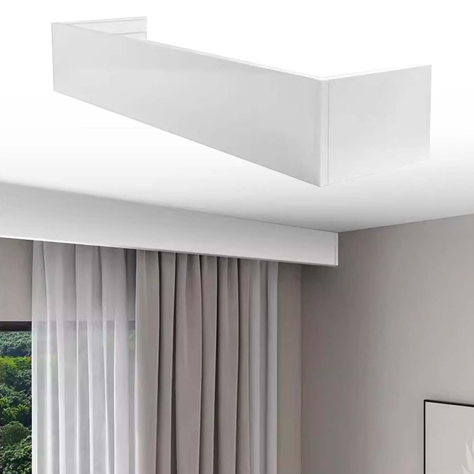 Whamtl One Color Window Curtain Pelmet Cornice Ceiling Mount, Modern Home Pelmet Panel Without Tracks, Heavy Duty Curtain Valance Board, Easy To Install(3.8M (12.5Ft))