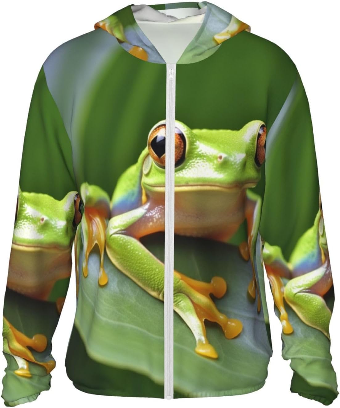 OUSIKA Sun Protection Hoodie Lightweight Shirt Long Sleeve Tree Frog Baby Sun Shirt Quick Dry Rash Guard for Outdoor