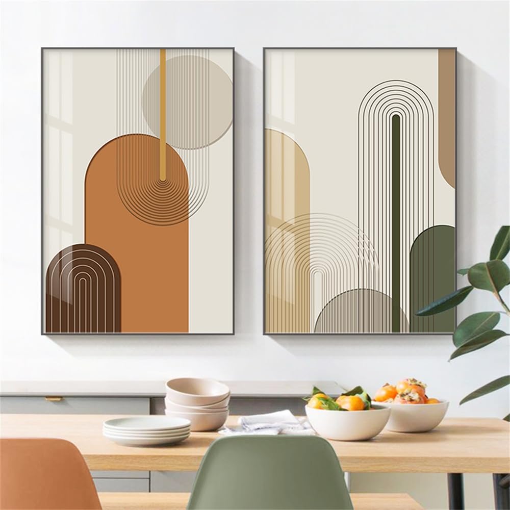 WUHBCZ Canvas Paints,Nordic Geometry Lines Posters and Prints Abstract Canvas Painting Modern Wall Art Pictures Living Bedroom Office Room Bedroom Decor-60 * 70cm*2PCS (No Frame)