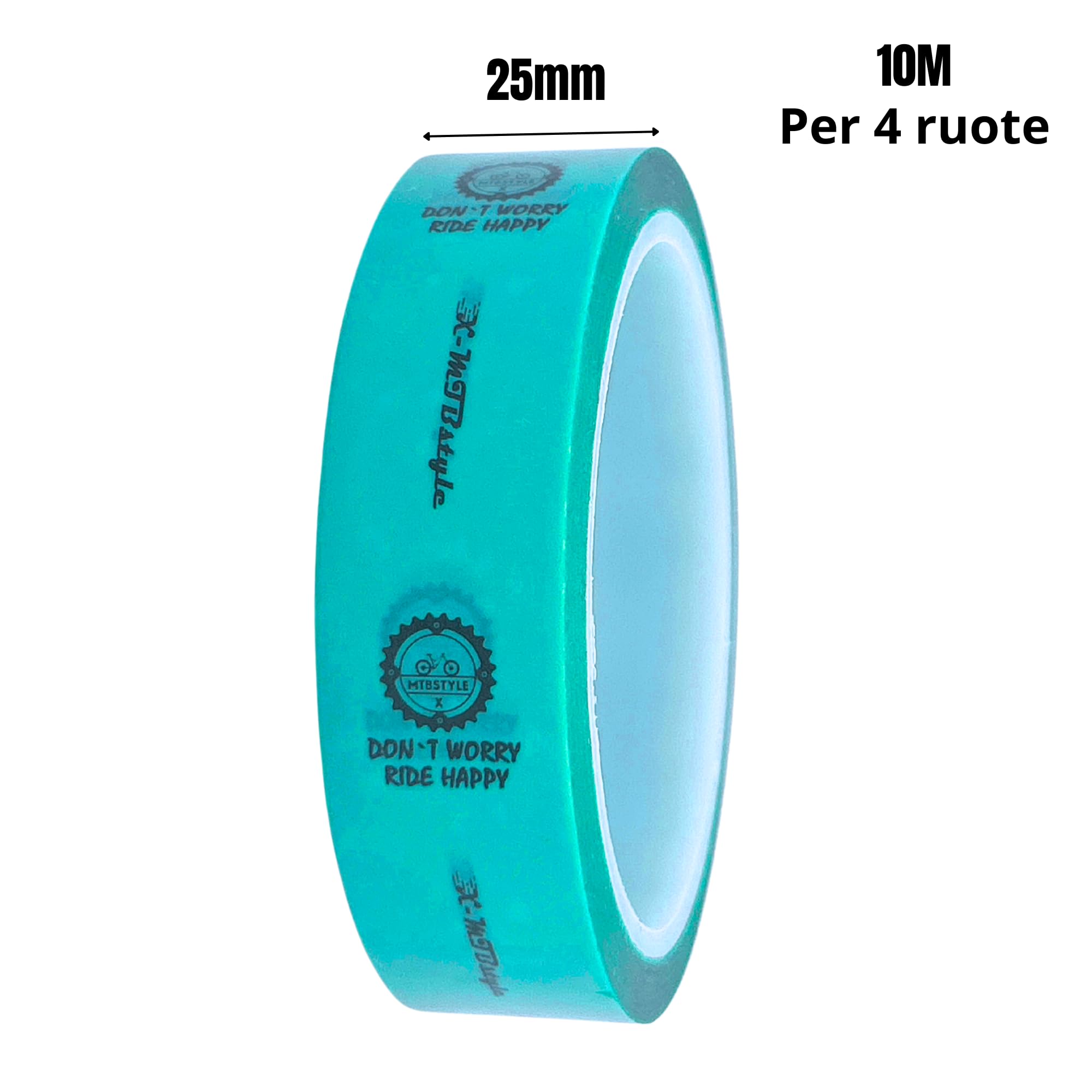 Nastro Tubeless 25 mm x 10 m | Fondo per Cerchi Tubeless per Ruote da 20 a 29" | Nastro Adesivo per Tubelizzare Cerchi MTB, E-Bike, Gravel e Strada