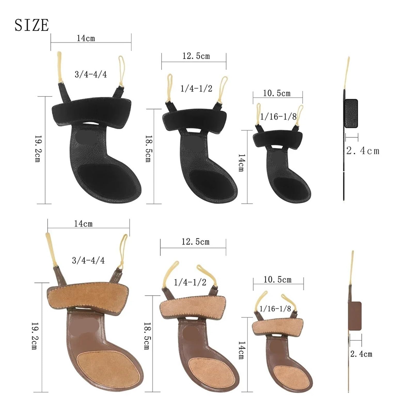 Mentonnière pour Violon Mentonnière for violon, épaulière, épaulettes gauches, mentonnière rembourrée, 1/8, 1/4, 1/2, 3/4, 4/4, accessoire à cordes(Black 1-2 1-4)