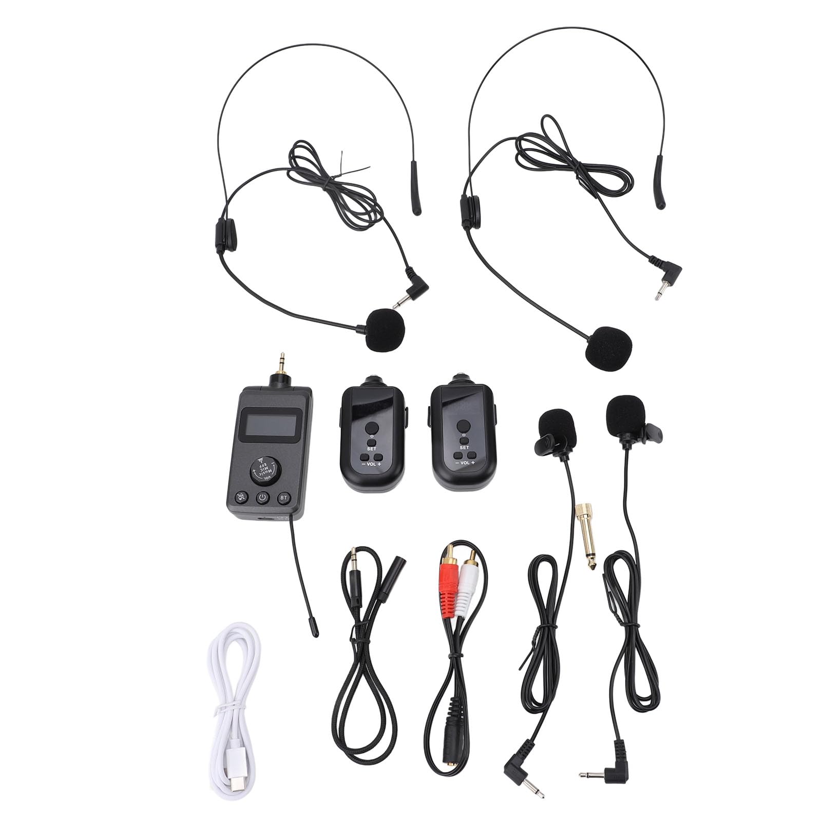 Guida Turistica Wireless con Vocale Transmissio Portatile Wireless Tour Guide Cuffie Lavalier Microfono con Confezione Vita