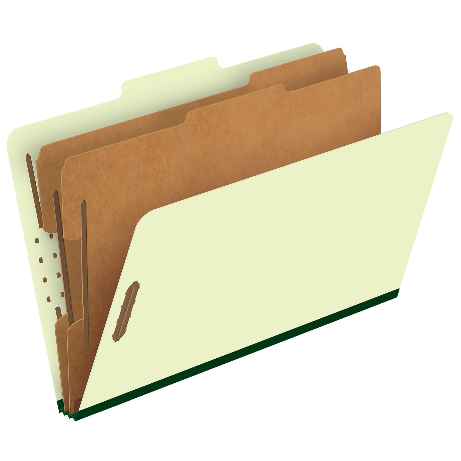 Pendaflex Cartelline portadocumenti con 2 divisori, 5,1 cm, chiusura incorporata, taglio a 2/5, dimensioni legali, verde chiaro, confezione da 10 (17176EE)