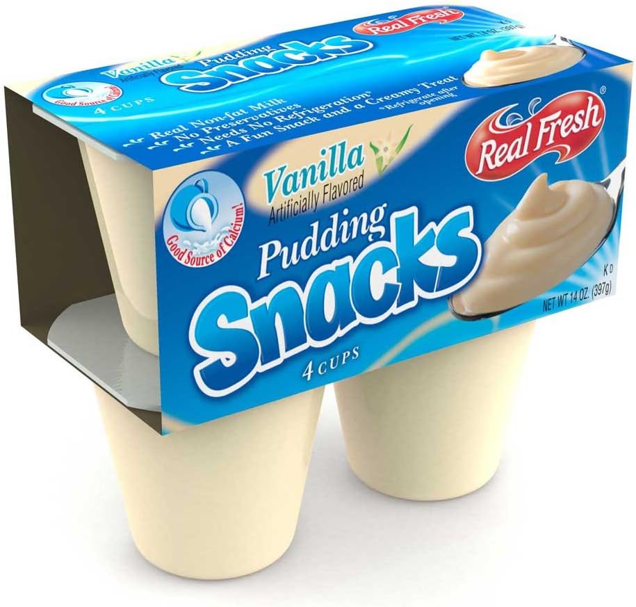Real Fresh Vanilla Pudding, 3.5 Ounce -- 48 per case.