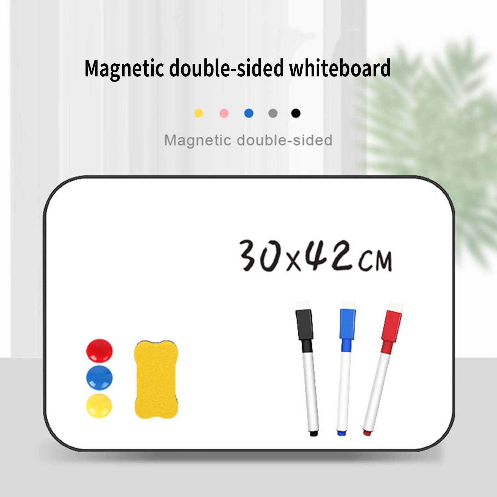 Biała tablica magnetyczna A3, suchościeralna, białe tablice, magnesy, wymazywalna, magnetyczna, dwustronna, tablica ogłoszeń, nadaje się do biura i nauczania, niebieska, A4 (30 x 21 cm)