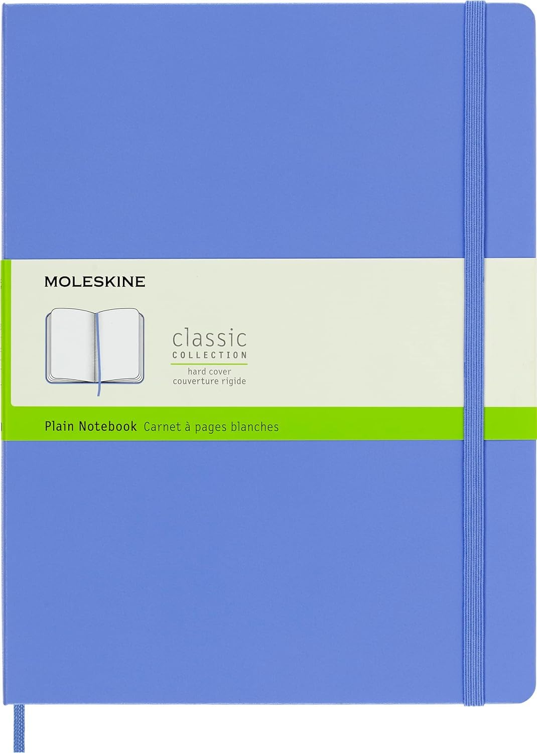 Classic Notebook, Extra Large, Plain, Hydrangea Blue, Hard Cover (7.5 X 9.75)
