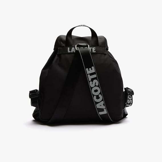 Lacoste Nylon Backpack for Men, Black, One Size, Nylon Backpack