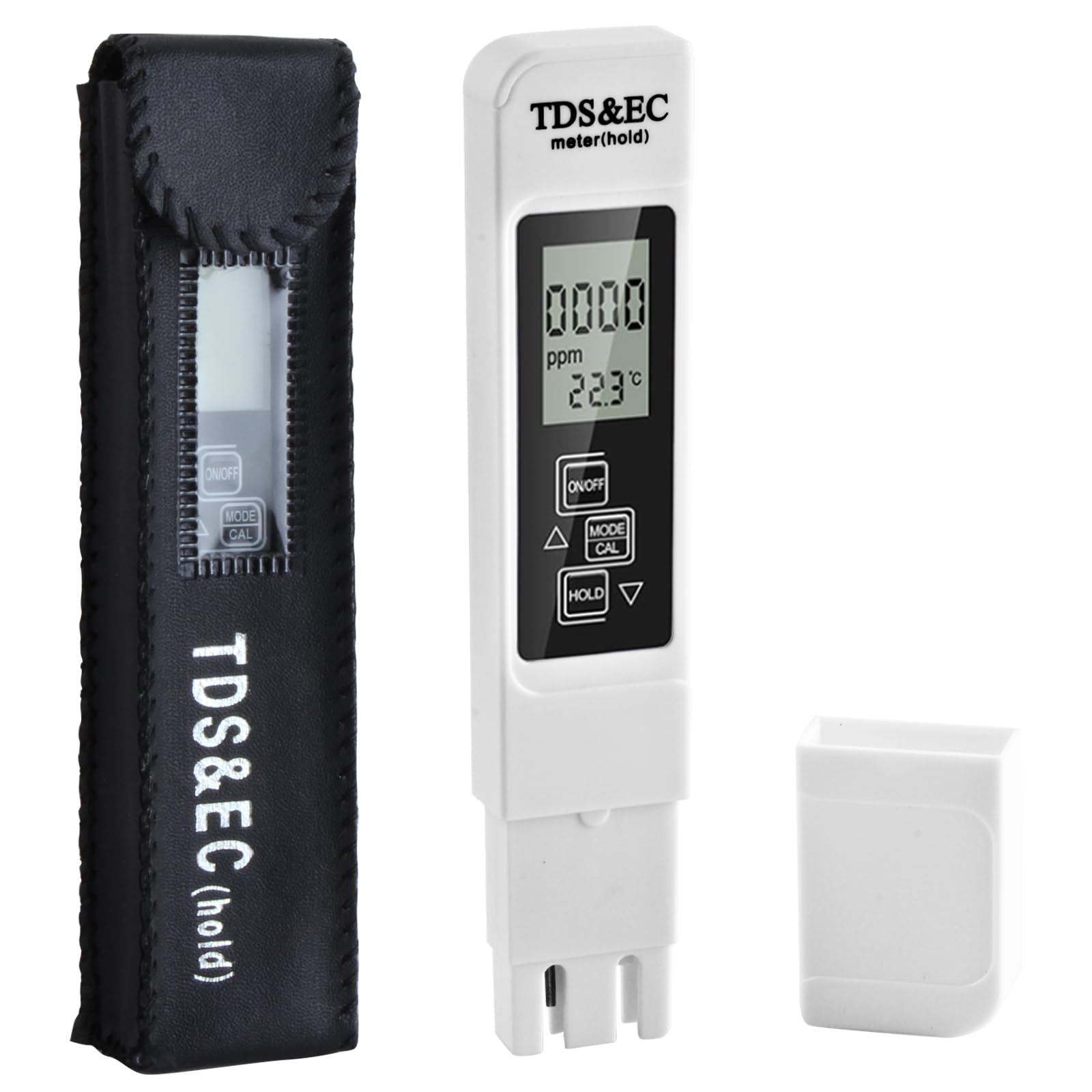KEWAYO TDS Meter Digital Water Tester, 3 in 1 TDS/EC/Temperature Water Accuracy Testing Pen Tool, 0-9999 ppm TDS Measurement Range, for Drinking Water, Swinging Pool, Aquarium