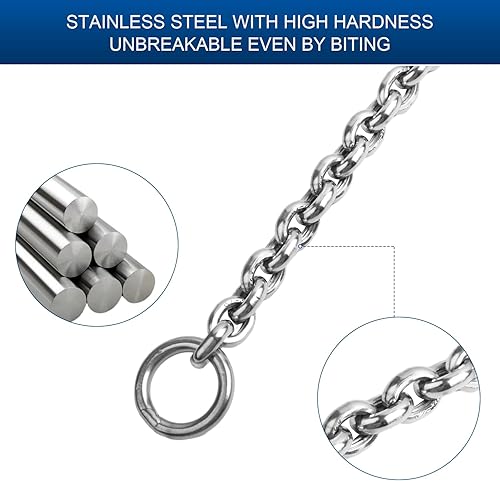 Miniatura 2 de Ruffrugger Ellipse - Collar de cadena para perro para entrenamiento, collar ajustable para perros medianos, 0.157 in, se adapta a perros con