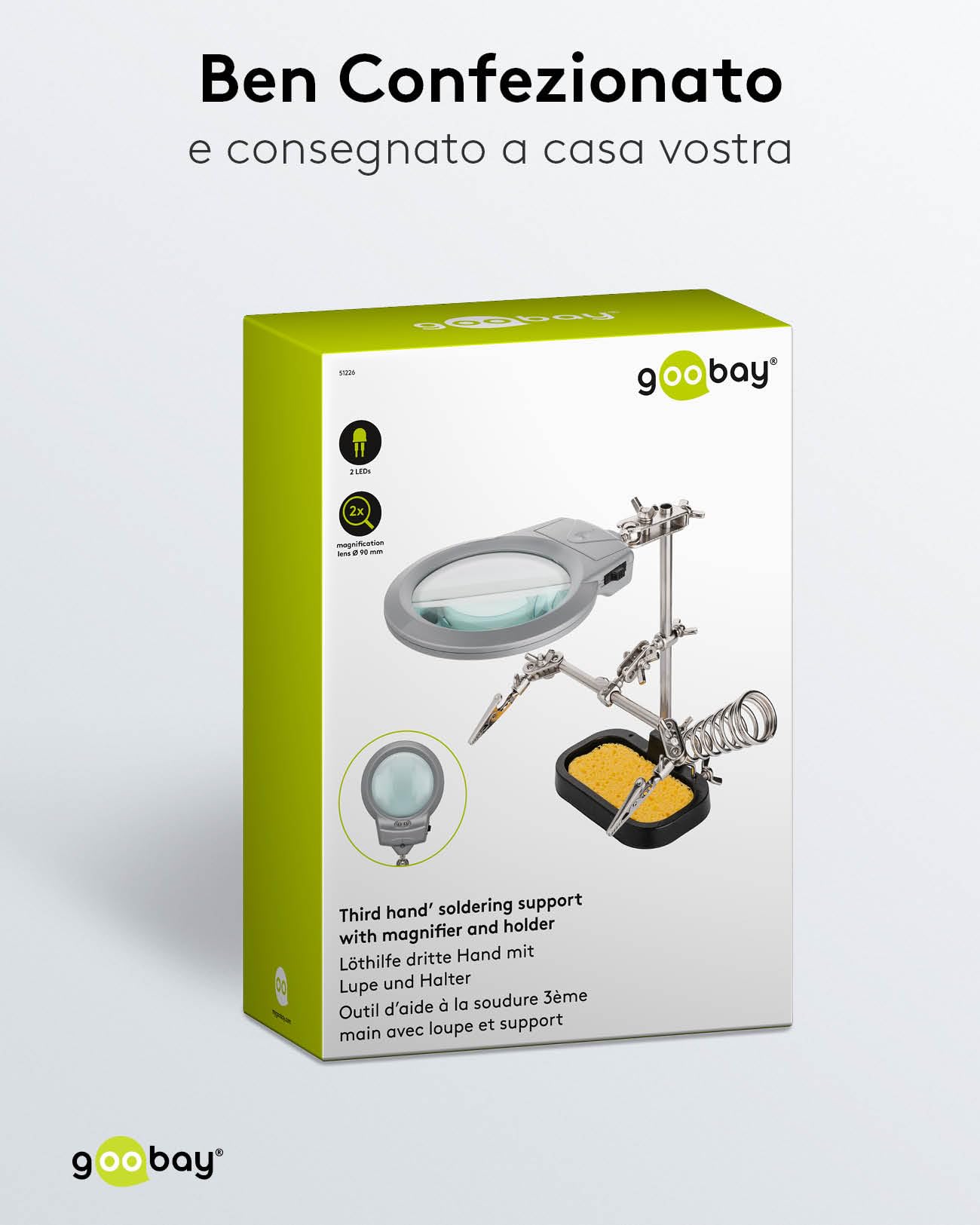 Fixpoint 51226 Sostegno Per Saldatura con Lente E Supporto in ghisa
