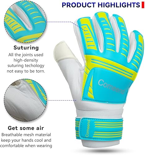 Miniatura 2 de Guantes de portero 1 par de guantes de portero de fútbol con fingersave para jóvenes y adultos