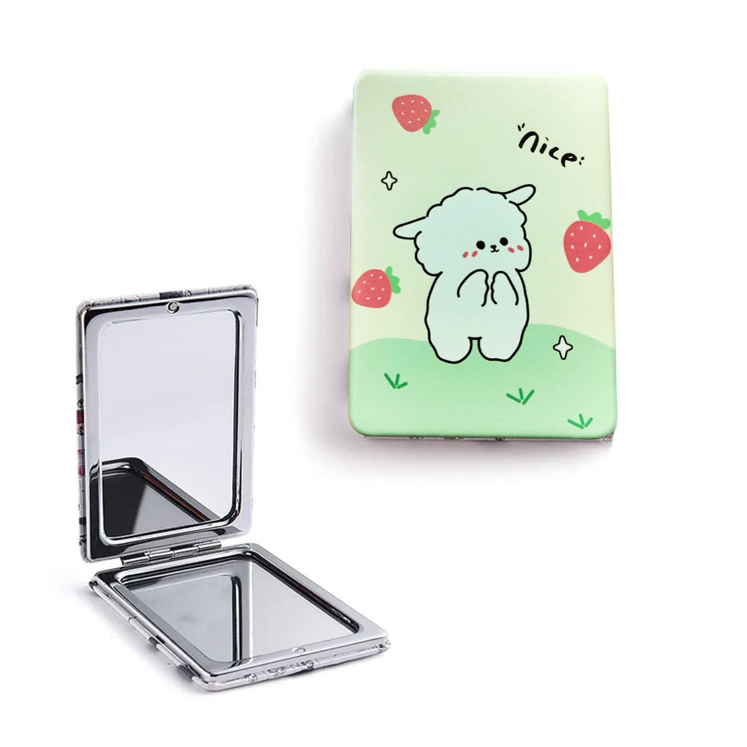 Paris Butterfly Flower Magnifying Foldable Style Purse Mirror Pocket Friendly Easy to Carry Dual Side Mirror 180 Degrees Rotation Rectangular Size-image-46
