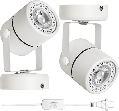 EAGLOD Foco LED multiusos moderno para escritorio o montaje en pared, luz LED portátil con interruptor de encendidoapagado, bombilla GU10, cable
