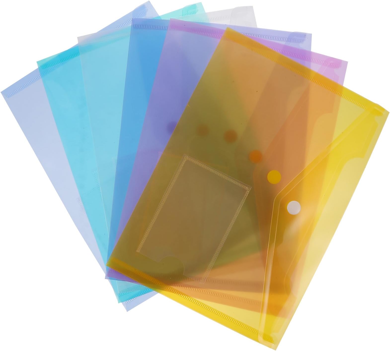 PRETYZOOM 30pcs A5 Plastic Document Folder with Snap Button, Office File Storage Bags for Document Organization and Filing Random Color