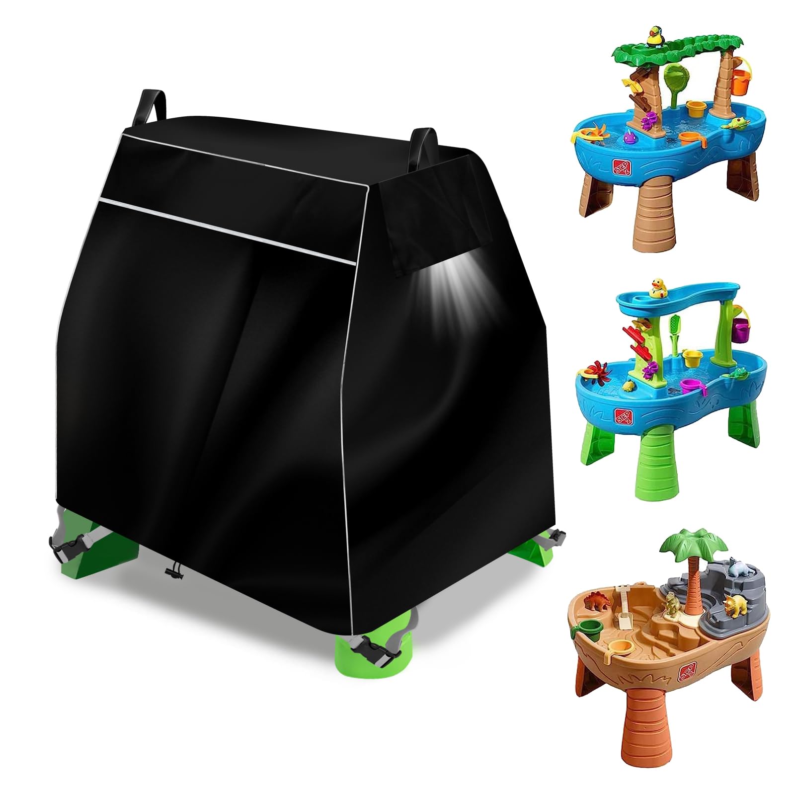 Kids Water Table Cover Suitable for Step 2 Water Table toys Outdoor Table Waterproof and Dustproof Cover for Rain Showers Splash Pond Water Table Heavy Duty Cover Black (Cover Only)