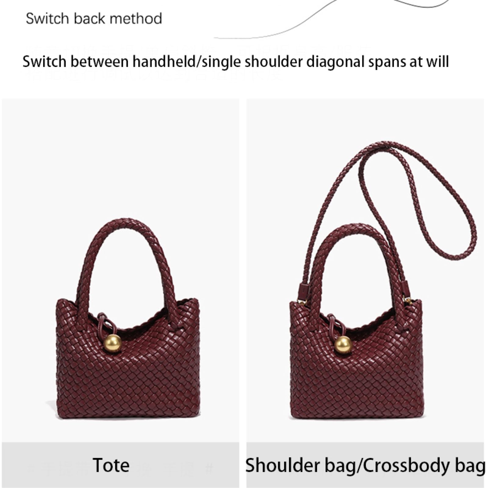 Borsa Tracolla A Tessuta Estate per Le Donne Tote Crossbody Tote-Beige