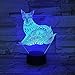 Produktbild 3D Fuchs Illusions LED Lampen Tolle 7 Farbwechsel Acryl Berühren Tabelle Schreibtisch-Nacht licht mit USB-Kabel für Kinder Schlafzimmer Geburtstagsgeschenke Geschenk.