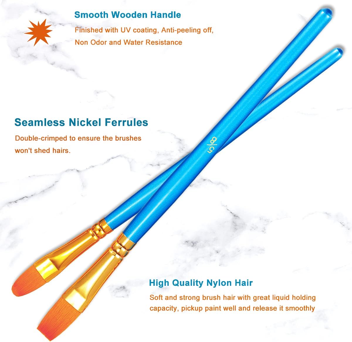 Paint Brushes, 2Pack 20 Pcs Acrylic Paint Brushes, Paint Brushes for Acrylic Painting, Oil Watercolor Paint Brush, Artist Paintbrushes for Kids, Arts Supplies for Nail Face Art Easter Eggs Rock Crafts