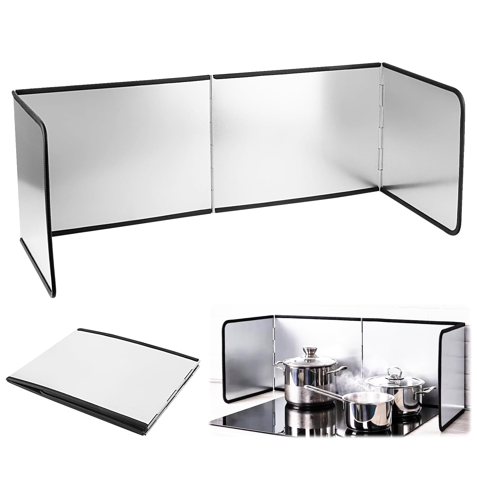 Plaque Anti Projection Cuisine, Protection Anti-éclaboussures Pliable - Protection Anti-éclaboussures 4 Côtés Anti Eclaboussure Cuisine Pliable Protection D'Écran pour cuisinière, Rôtir, Évier