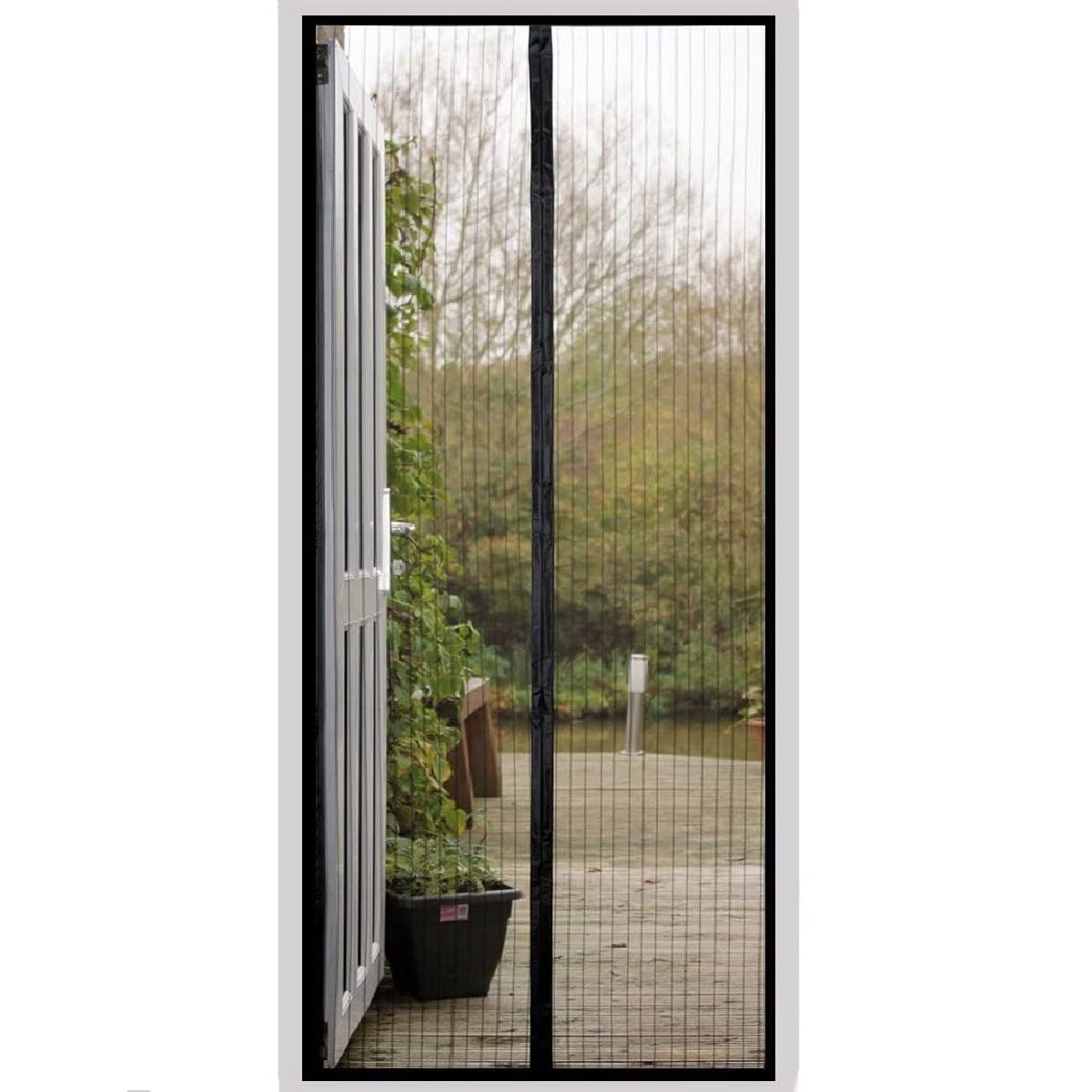 Magnetic Screen Door,Mesh Curtain Magnetic Fly Screen Door,Magnetic Top-to-Bottom Seal Snaps Shuts Automatically,Easy to Install for Kitchen Bedroom (90x210CM)