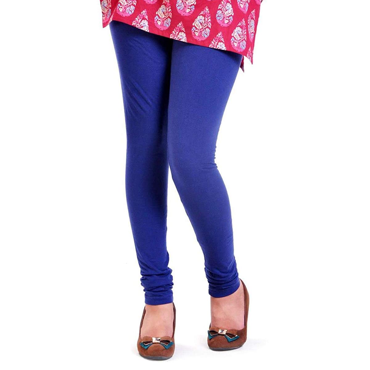 Premium Leggings for Women & Girls Churidar Ankle Length Made of Soft Stretch Comfortable Breathable Cotton Mix Solid Colors (Multi Color Free Size)-picture-58