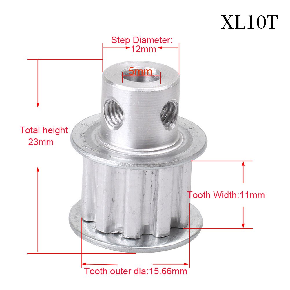 Cninba13 5mm Bore XL 10 Teeth Timing Belt Pulley for 3D Printer 10mm Width Belt