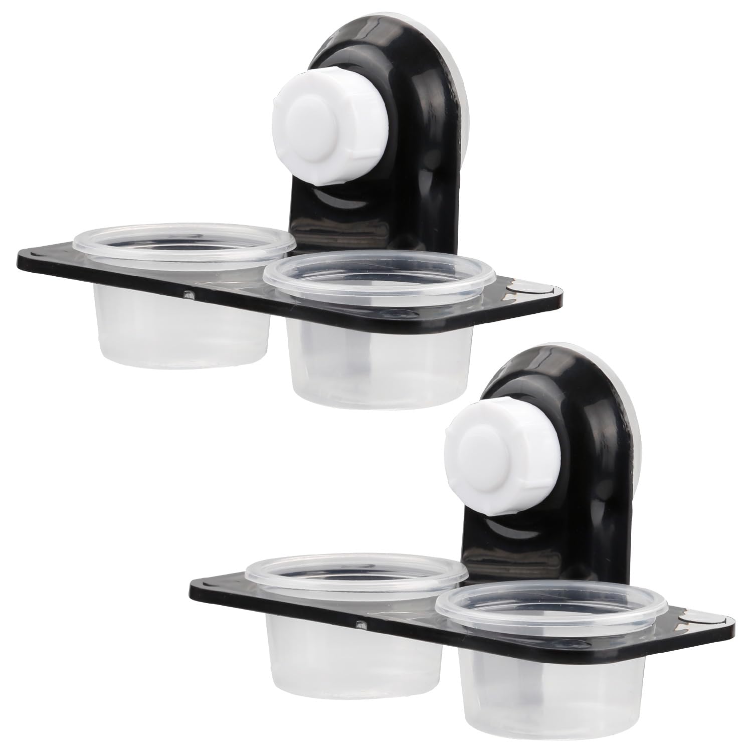 Gaomumu 2PCS Reptile Accessories, Double Compartment Feeding Dish with Suction Cups, Reptile Water and Food Bowl, Ideal for Turtles, Lizards, Geckos, Chameleons, and Other Small Pets