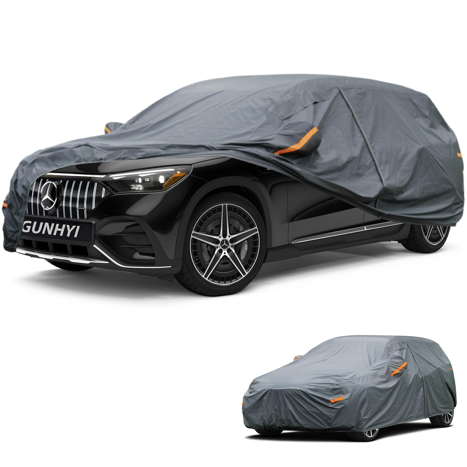 GUNHYI Premium Car Cover Custom Fit Mercedes-Benz EQE SUV, 16 Layers Heavy Duty Car Cover Waterproof All Weather with Zipper Door for Sun Rain Snow Dust Uv Protection