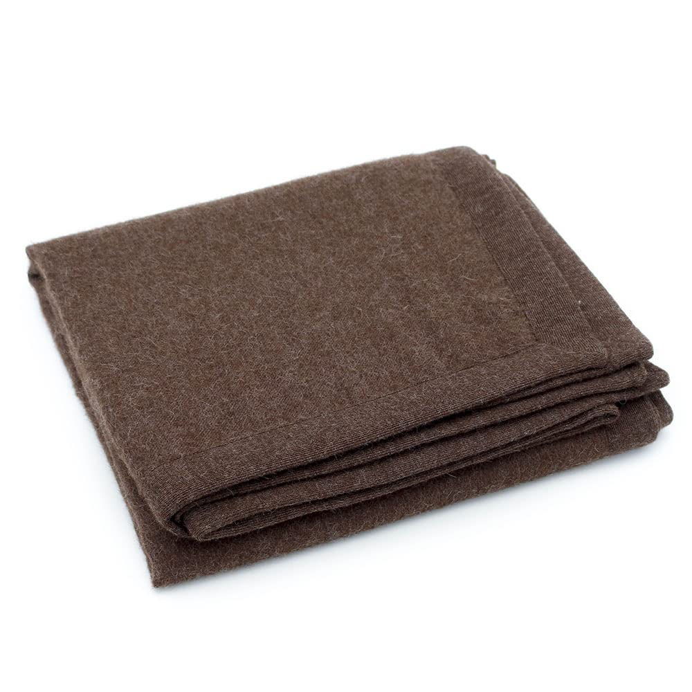 Couverture laine d'alpaga anti-froid douce pour peaux sensibles marron