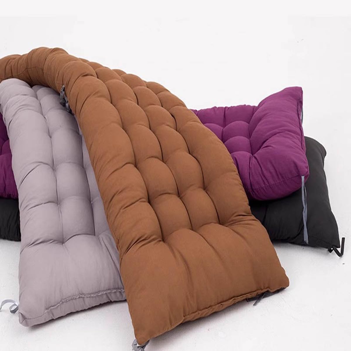 Panchina da giardino per esterni, spessore 8 cm, cuscino in cotone, per uso interno ed esterno, 150 x 55 cm, verde scuro, perfetto per patio, casa, giardino, dondolo