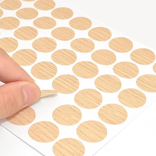 Miniatura 5 de GSHLLO 540 piezas autoadhesivas de PVC tapas de agujero de tornillo, calcomanías de grano de madera, calcomanías de sellado de tornillos, cubiertas
