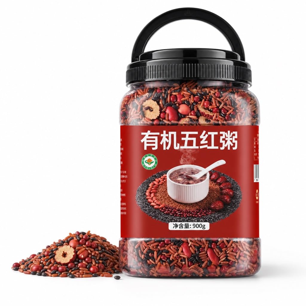 900 G De Mezcla Gachas Cinco Granos Rojos: For El Desayuno Sin Remojo, Receta Tónica Tradicional, Fáciles Cocinar For Un Saludable