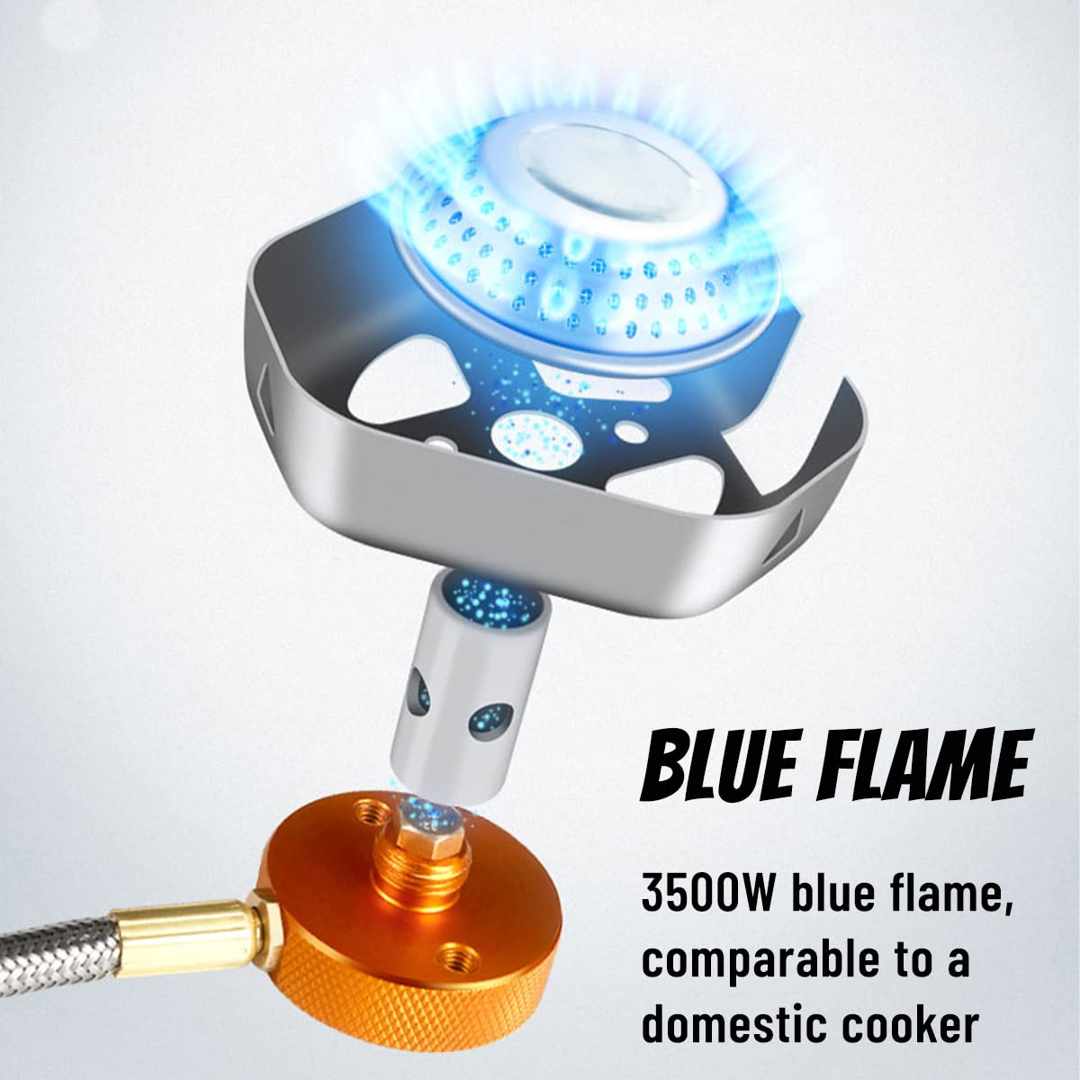 Fornello da Campeggio, Fancysky 3500W, 240g Fornellino Pieghevole, Mini Stufa da Campeggio, Bruciatore a Gas Portatile Camping, All'aperto, Acciaio Inox, Antivento, Con Custodia