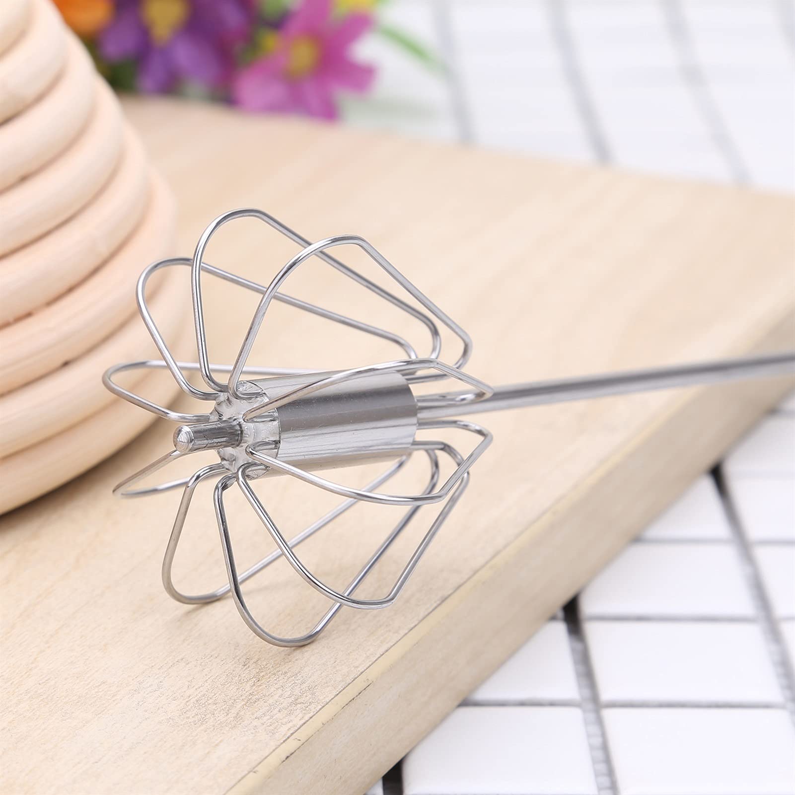 Schneebesen Küchen Schneebesen Edelstahl halbautomatische Rotation Ei Schläger Handdruck Egg Mixer Eier Rührwerkzeug Küchenwerkzeug Antihaft Ei Cracker Edelstahl Schneebesen Schneebesen aus Silikon