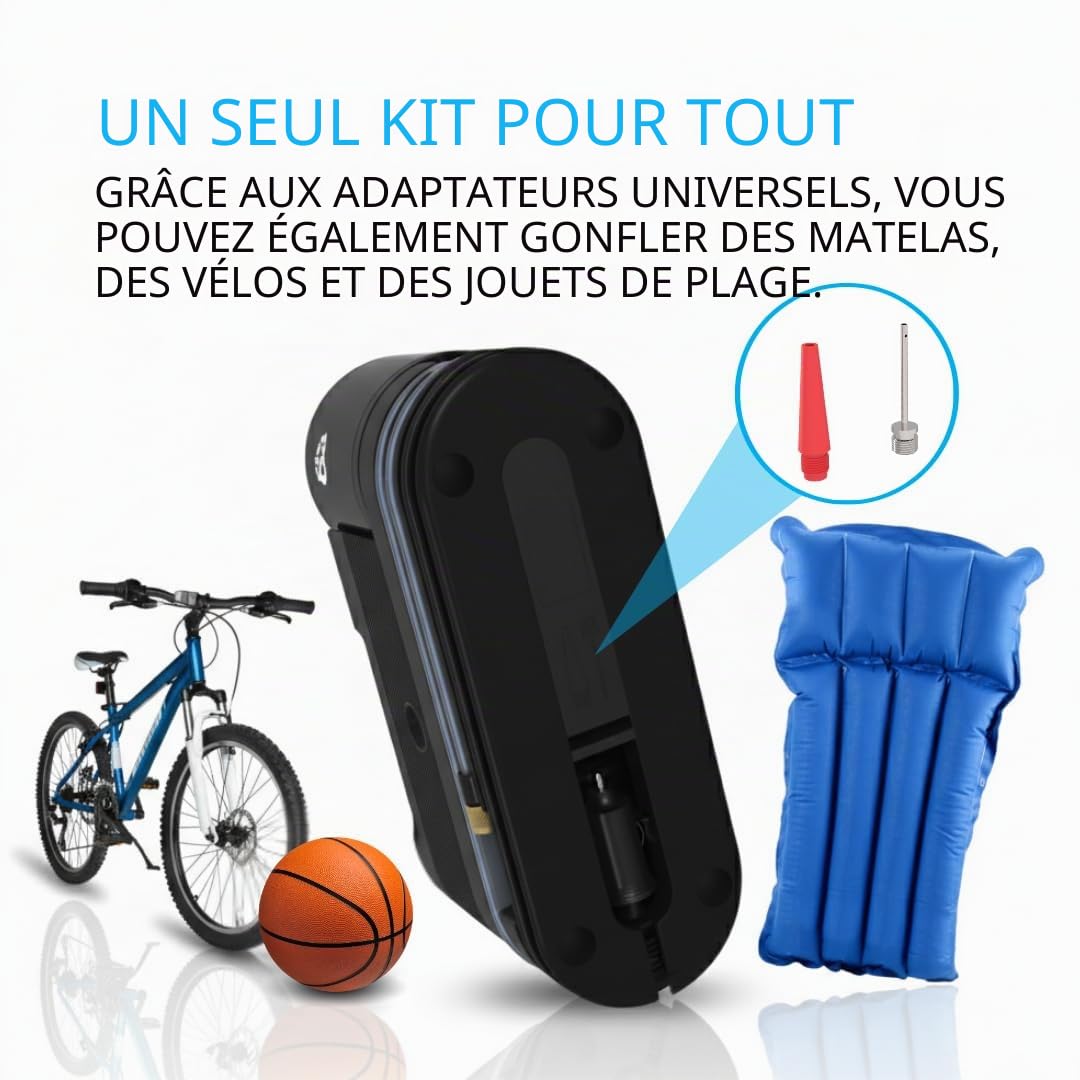 Fix&Go Sensor - Kit de réparation de pneus de voiture avec compresseur d'air portable 12 V - Système de contrôle électronique du mastic - Compatible TPMS - Pour voitures, SUV et véhicules électriques